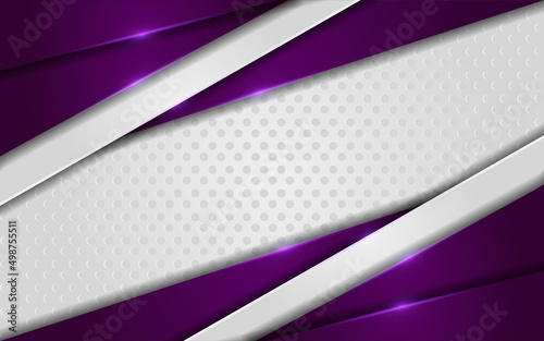 Abstract modern white background combination with line purple glowing