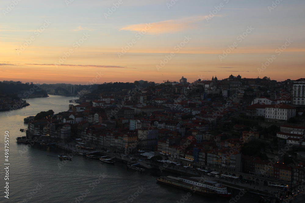 Sunset in the city of Porto