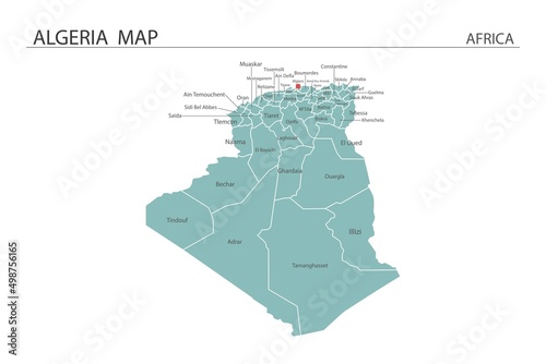 Obraz na plátně Algeria map vector illustration on white background