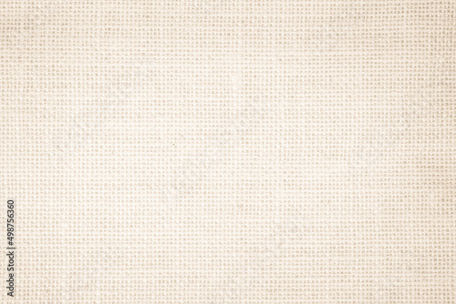 Jute hessian sackcloth burlap canvas woven texture background pattern in light beige cream brown color blank. Natural weaving fiber linen and cotton cloth decoration. 