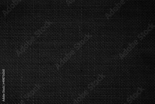 Black Hemp rope texture background. Haircloth wale black dark cloth wallpaper. 