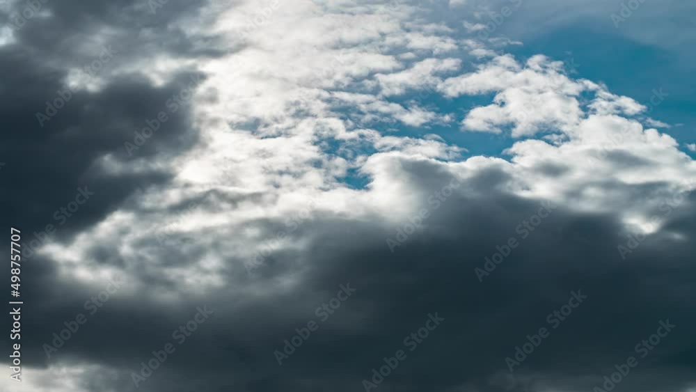 Epic time lapse of fast moving clouds and blue summer sky before dramatic storm. HDR footage of Cumulus cloudscape weather timelapse. Concepts of time passing, heaven, wind energy, worship. 4K. Epic time lapse of fast moving clouds and blue summer sky before dramatic storm. HDR footage of Cumulus cloudscape weather timelapse. Concepts of time passing, heaven, wind energy, worship. 4K.