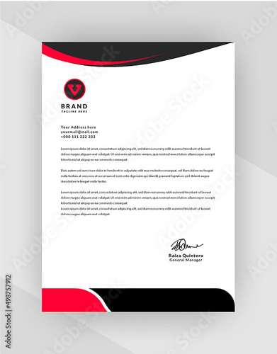Letterhead template in flat style