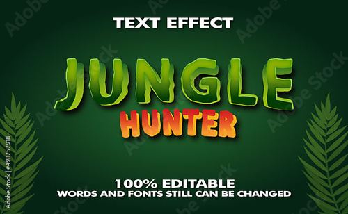 Creative jungle hunter text effect for a company or business