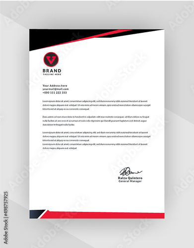Letterhead template in flat style