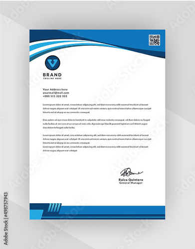 Letterhead template in flat style