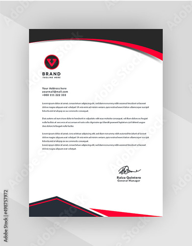 Letterhead template in flat style