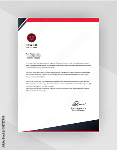 Letterhead template in flat style