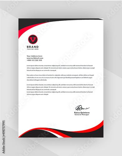 Letterhead template in flat style