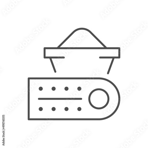 Industrial conveyor line outline icon