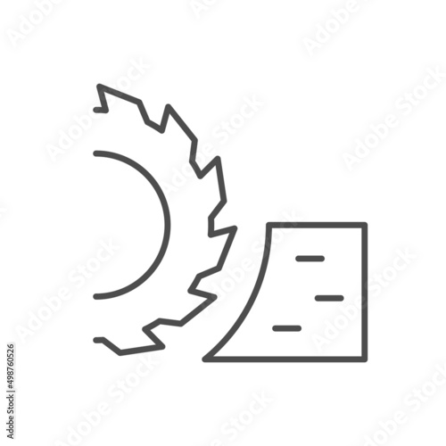 Mining cutter line outline icon
