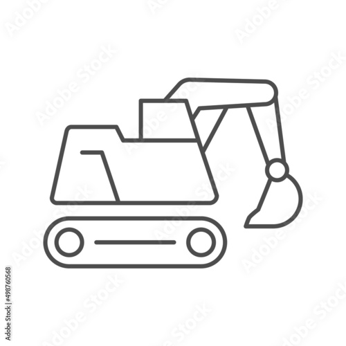 Crawler excavator line outline icon