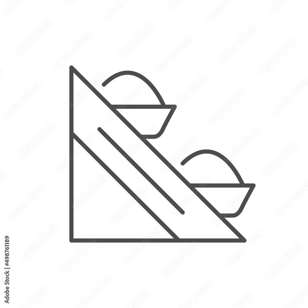 Industrial conveyor line outline icon