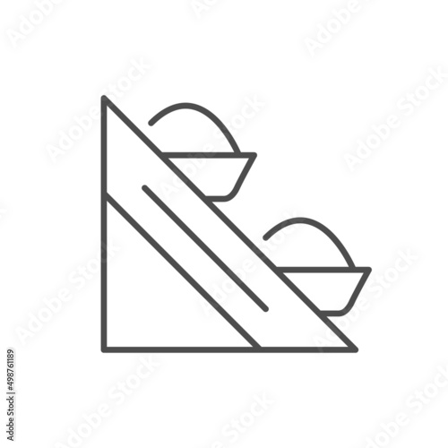 Industrial conveyor line outline icon