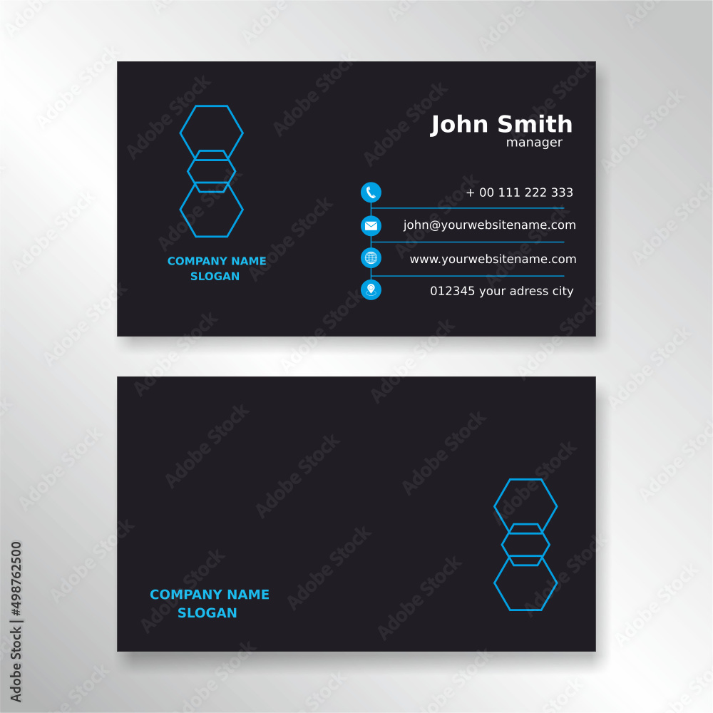 Card. Business card design, vector template. - obrazy, fototapety, plakaty 