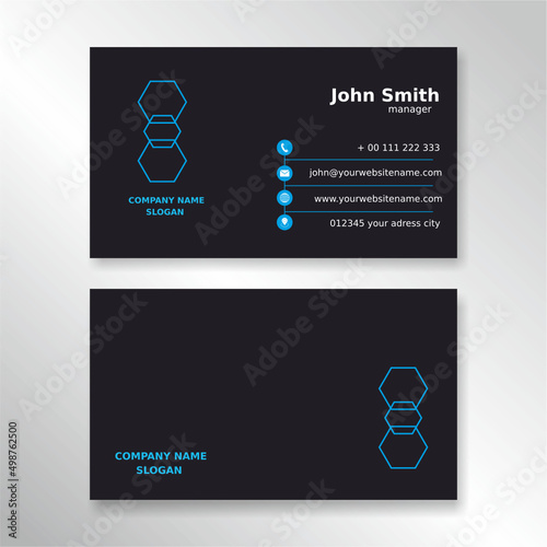 Card. Business card design, vector template.