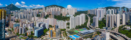 Top view of Hong Kong Kowloon side © leungchopan