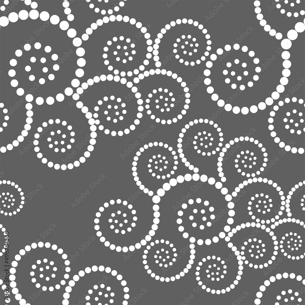 Vector. Seamless geometric pattern. Monochrome dots in the form of a spiral. Round perforated dynamic background. Stencil, dotted frame, web banner, cover, social media splash screen, wallpaper. Vector. Seamless geometric pattern. Monochrome dots in the form of a spiral. Round perforated dynamic background. Stencil, dotted frame, web banner, cover, social media splash screen, wallpaper.