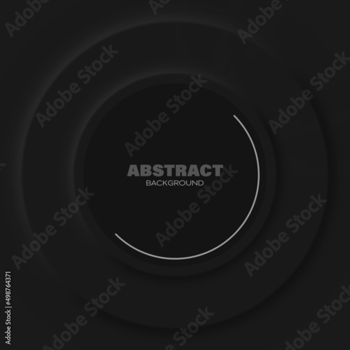 Abstract geometric background with dark circles, light and shadow. Design element, background.