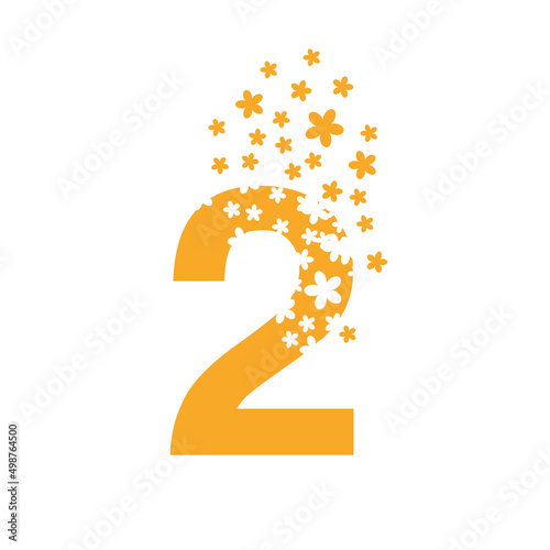 Number 2 dissolves into a cloud of flowers