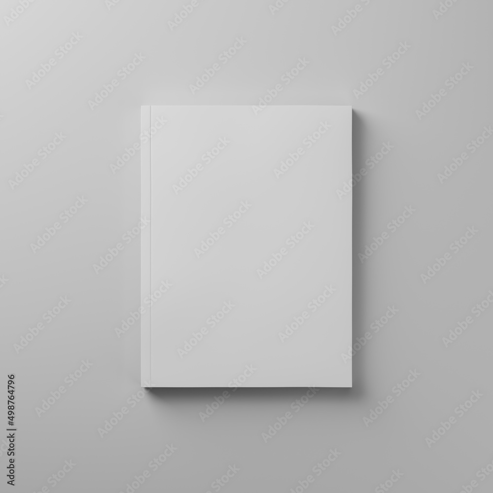 Closed vertical white book isolated on white background, template or mockup, 3d render Closed vertical white book isolated on white background, template or mockup, 3d render