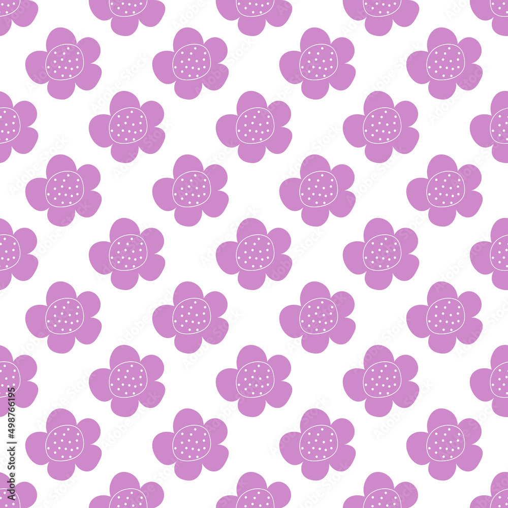 Floral seamless vector pattern with flowers. Spring flora. Simple hand-drawn kids style. Pretty ditsy for fabric, textile, wallpaper. Digital paper in white background Floral seamless vector pattern with flowers. Spring flora. Simple hand-drawn kids style. Pretty ditsy for fabric, textile, wallpaper. Digital paper in white background