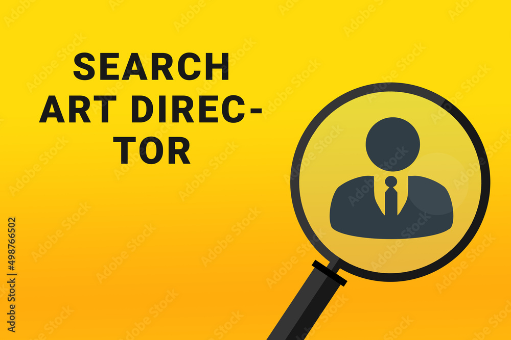 Art Director career. Build a career concept. Art Director working. Art Director career text on yellow background. Loupe symbolizes job search. Wallpapers on theme jobs. Art Director career. Build a career concept. Art Director working. Art Director career text on yellow background. Loupe symbolizes job search. Wallpapers on theme jobs.