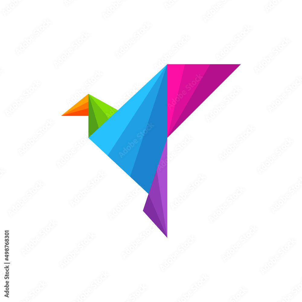 Bird Origami logo design vector. Icon Symbol. Template Illustration Bird Origami logo design vector. Icon Symbol. Template Illustration