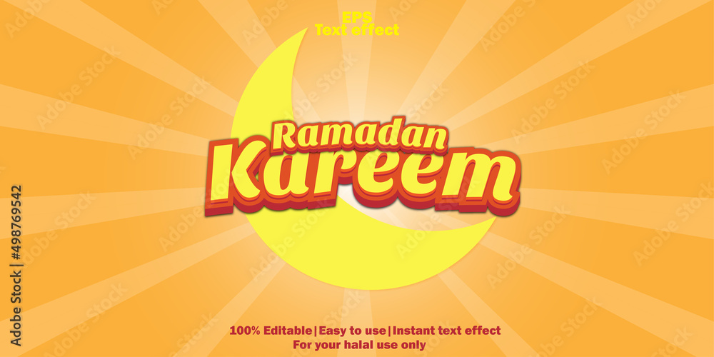 Ramadan Kareem 3D New Style Editable Text Effect.