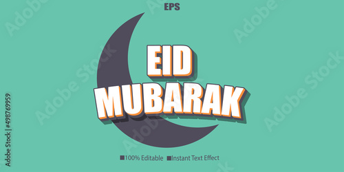 Eid Mubarak Vintage 3D Text Effect 