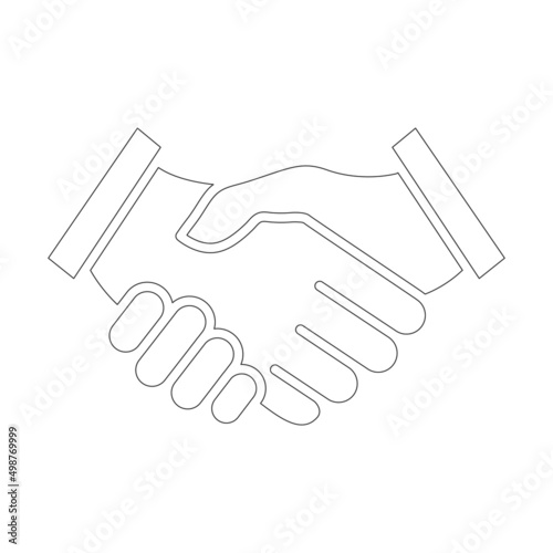 Handshake line icon. Shaking hands symbol. Agreement sign. Vector isolated on white.