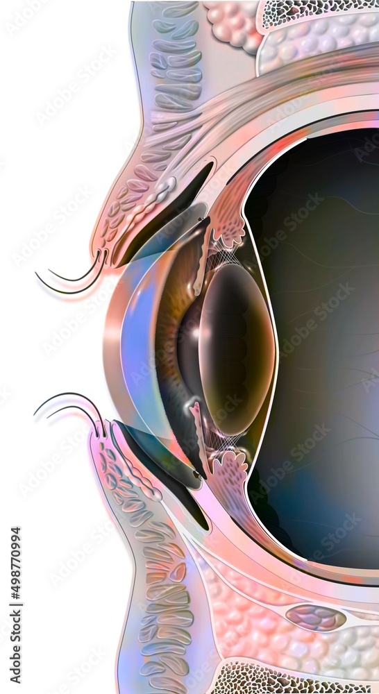 Poster Median sagittal section of the eye and eyelid. – Wandbild ...