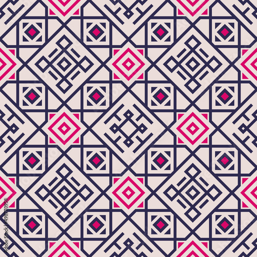 Geometric seamless repeating background pattern, scaleable vector strokes