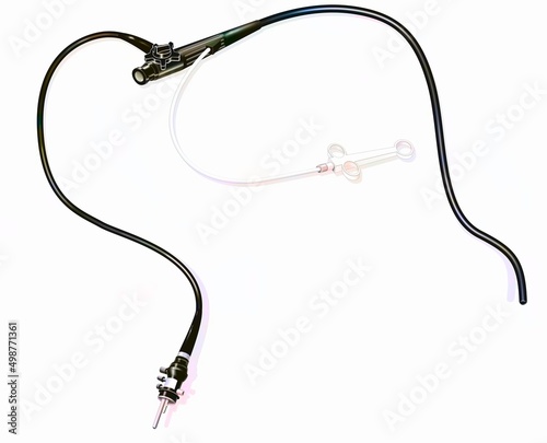 Gastroscope used in the medical examination of the stomach.