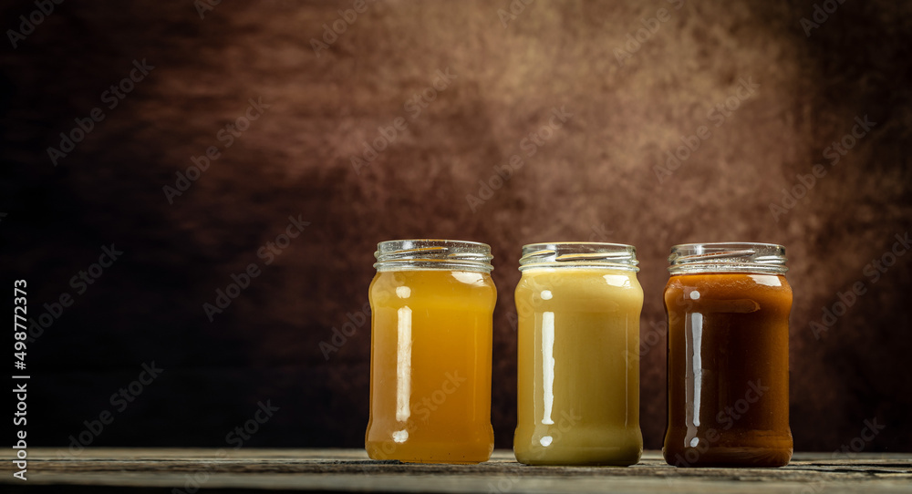 Macro photo of a bee hive on a honeycomb. Bees produce fresh, healthy ...