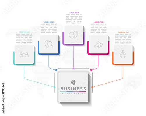 Vector illustration, infographics design, template, marketing, information, with 5 options or steps