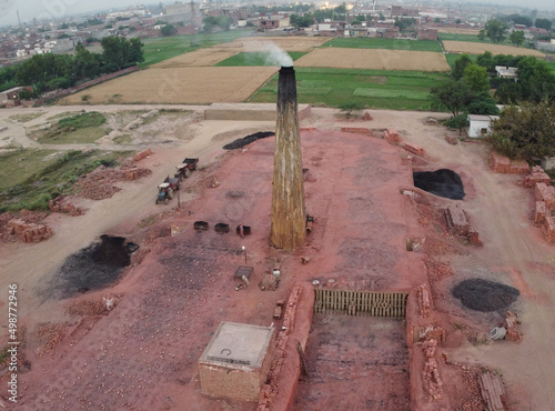 Beautiful Aerial view of Kala Shah Kako Village Punjab Pakistan photo