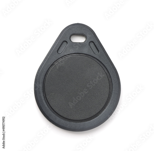 Front view of blank plastic RFID key fob