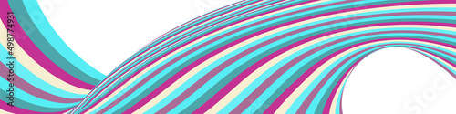 Wavy lines or ribbons. Multicolored striped. Creative unusual background with abstract wave lines for creating trendy banner, poster. Vector eps