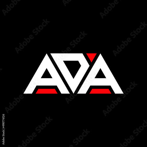 ADA letter logo design with polygon shape. ADA polygon and cube shape logo design. ADA hexagon vector logo template white and black colors. ADA monogram, business and real estate logo.
