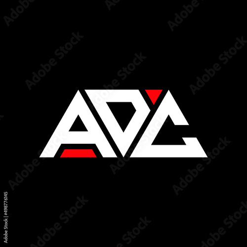 ADC letter logo design with polygon shape. ADC polygon and cube shape logo design. ADC hexagon vector logo template white and black colors. ADC monogram, business and real estate logo. photo