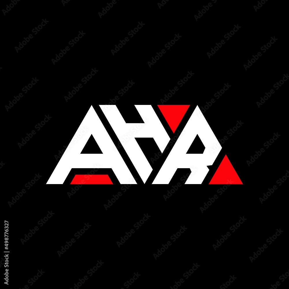 AHR letter logo design with polygon shape. AHR polygon and cube shape logo design. AHR hexagon vector logo template white and black colors. AHR monogram, business and real estate logo.