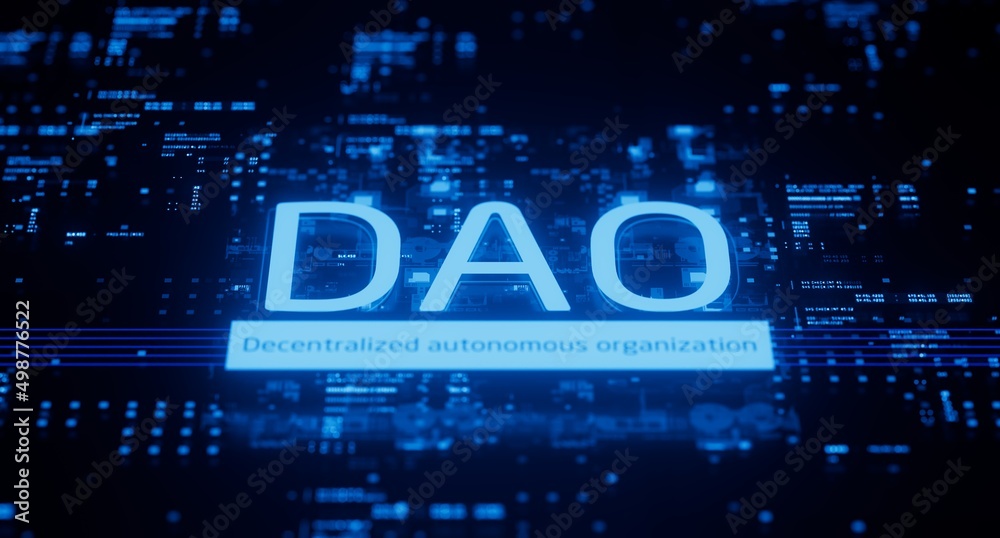 DAO decentralized autonomous organization fintech technology banking	
 - obrazy, fototapety, plakaty 
