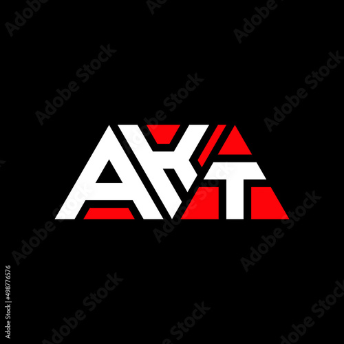 AKT letter logo design with polygon shape. AKT polygon and cube shape logo design. AKT hexagon vector logo template white and black colors. AKT monogram, business and real estate logo.