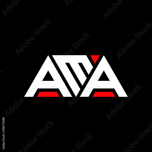 AMA letter logo design with polygon shape. AMA polygon and cube shape logo design. AMA hexagon vector logo template white and black colors. AMA monogram, business and real estate logo.