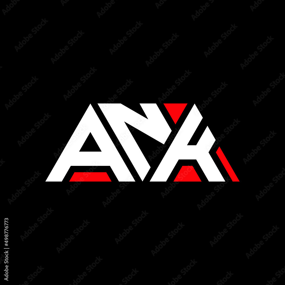 ANK letter logo design with polygon shape. ANK polygon and cube shape