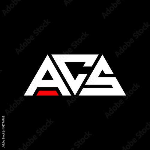 ACS letter logo design with polygon shape. ACS polygon and cube shape logo design. ACS hexagon vector logo template white and black colors. ACS monogram, business and real estate logo.