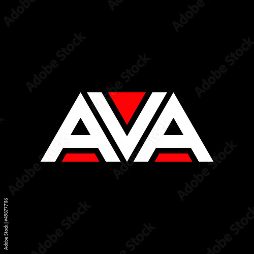 AVA letter logo design with polygon shape. AVA polygon and cube shape logo design. AVA hexagon vector logo template white and black colors. AVA monogram, business and real estate logo. photo