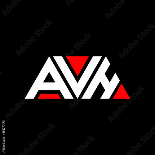 AVH letter logo design with polygon shape. AVH polygon and cube shape logo design. AVH hexagon vector logo template white and black colors. AVH monogram, business and real estate logo. photo