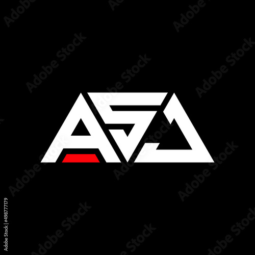 ASJ letter logo design with polygon shape. ASJ polygon and cube shape logo design. ASJ hexagon vector logo template white and black colors. ASJ monogram, business and real estate logo.